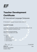 EF teacher development certificate