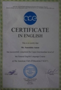 Certificate (Upper-Intermidiate in English)