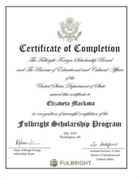 Fulbright Certificate