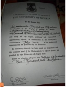 Bachelors Certificate