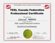 ДИПЛОМ TESL English as a second Language, Canada