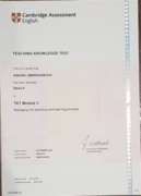 TKT Module 3 Certificate