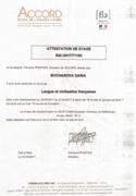 Аттестат. Attestation de stage