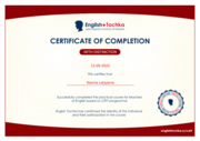 Certificate for Teaching English CETT