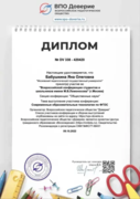 Диплом за участие во «Всероссийской конференции студентов и школьников имени М. В. Ломоносова» (г. Москва)