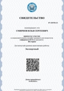 Сертификат о прохождении диагностики МЦКО по истории (экспертный уровень), 2020