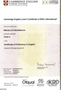 Кембриджский сертификат CPE (Certificate of Proficiency in English), высший балл (A)