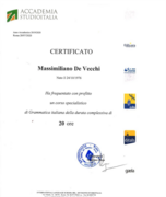 Certificato corso specialistico grammatica