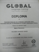 TEFL/TOEFL 250 hours Grade A Certificate (Global Language Training, UK), 2024