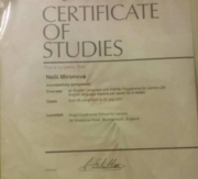 Certificate of Studies Anglo-Continental School (England)