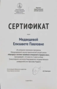 Сертификат об успешном окончании программы Международной научно-практической летней школы "Новгород в системе ганзейских отношений в Средние века"