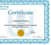 TEFL certificate