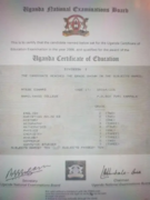 Certificate of Education