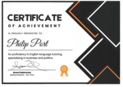 English tutoring certificate from ELC Time