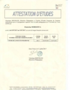 Attestation de formation (le francais)