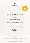 Сертификат (120-hour Advanced TEFL).