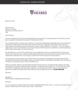 Acceptance letter