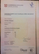 Certificate of Proficiency in English