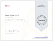 Coursera Foundational Principles certificate