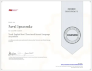 Coursera Theories of Second Language Acquisition