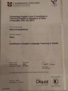 Cambridge CELTA certificate