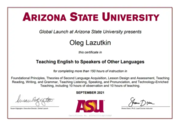 TESOL certificate