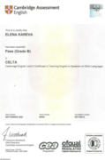 CELTA Certificate 2022