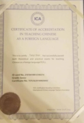 Certificate of accreditation in teaching Chinese as a foreign language