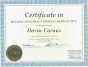 Сертификат. TEFL 120hrs