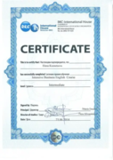 Certificate Business intermediate English