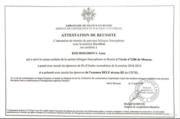 Attestation de reussite du parcours bilingue francophone