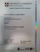 Certificate of Proficiency in English