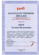 Благодарственное письмо за работу переводчиком на ЧМ по футболу 2018