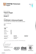 Certificate in Advanced English