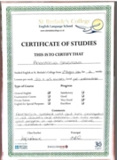 Certificate of studies St.Brelade's College