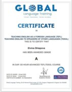 TESOL certificate ( Grade A)