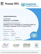 TEFL 5 level certificate