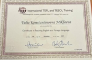 Certificate in Teaching English as a Foreign Language