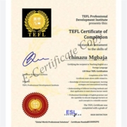 TEFL Certificate of Completion