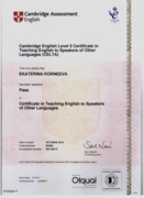 Cambridge English Level 5 Certificate in Teaching English to Speakers of Other Languages (CELTA)