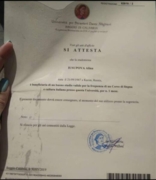 Certificato dell’Universita’ per stranieri Dante Alighieri