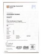 Cambridge English Level 1 Certificate in ESOL International (First)