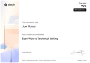 Certificate. Easy Way to Technical Writing (English for IT)