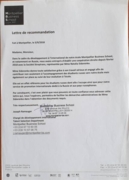 Lettre de recommandation