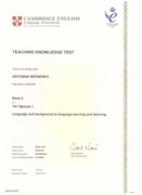 Cambridge TKT Module 1 Certificate